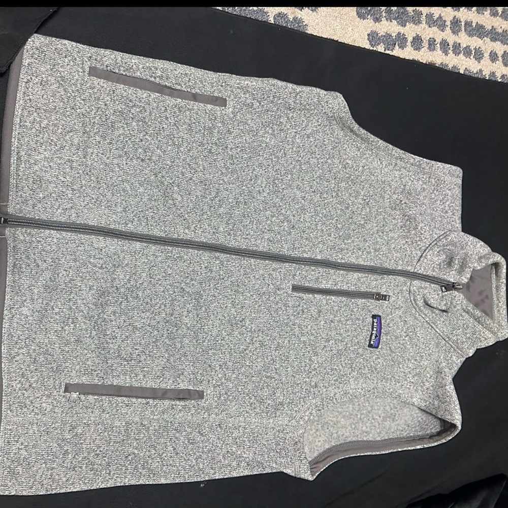 Patagonia Gray Sweatshirt Hoodie with High Collar